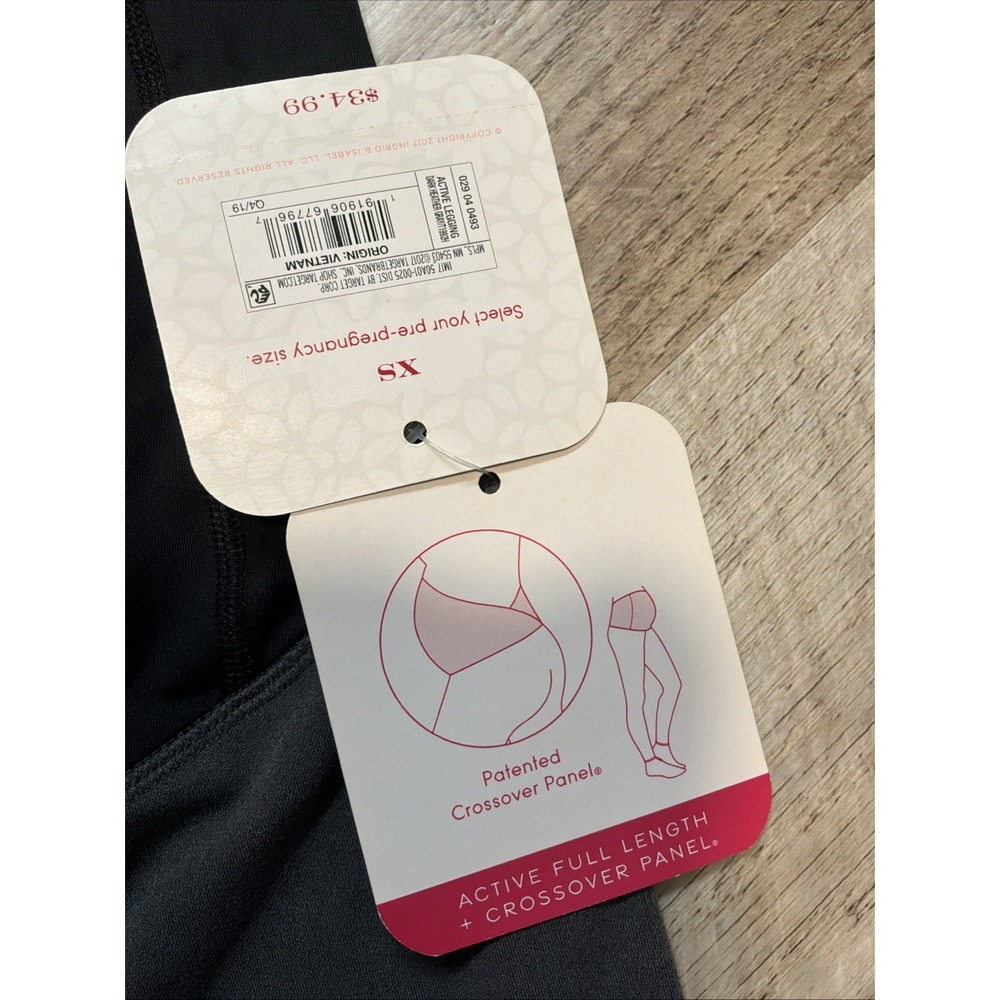 NWT Isabel Maternity Active Leggings Gray Yoga Pants Size XS - Picture 4 of 5